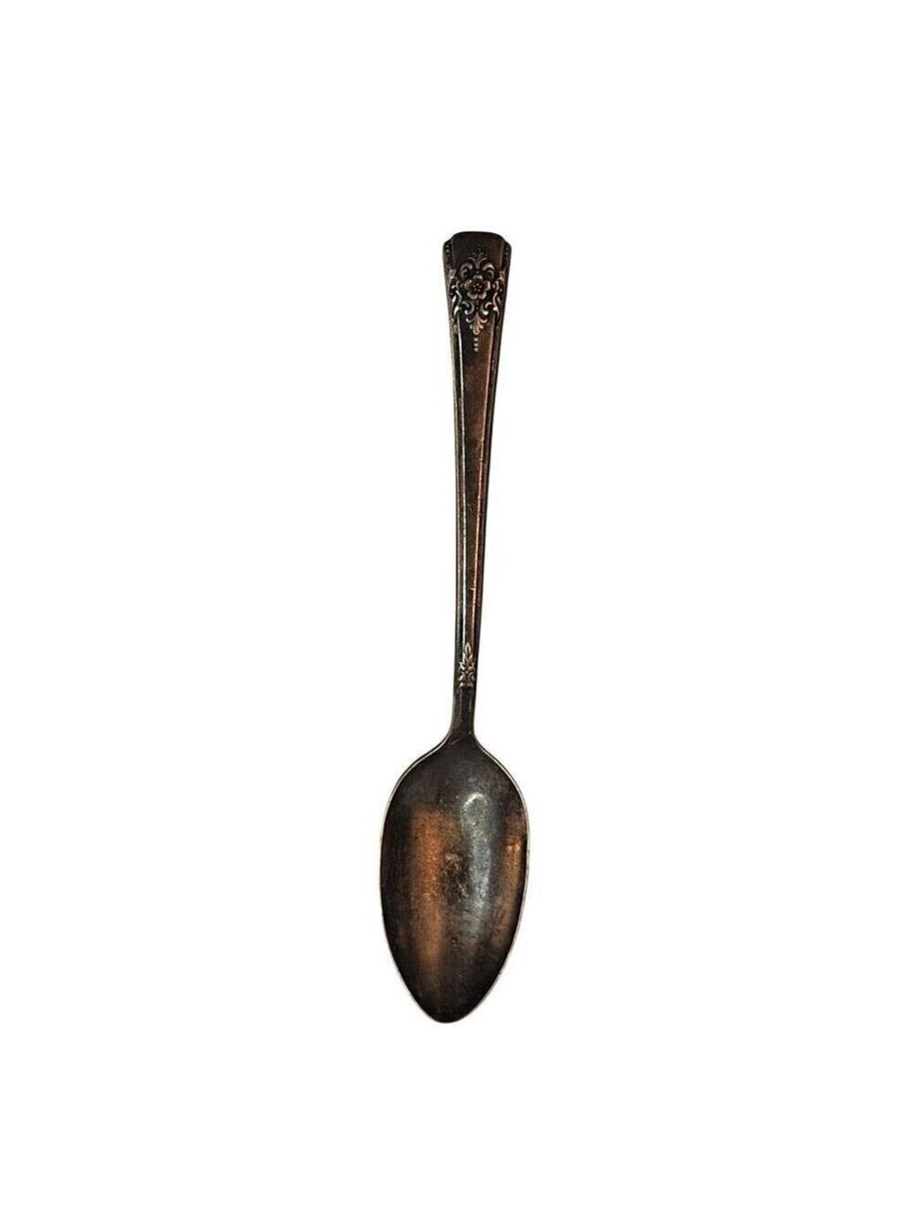 Vintage Wm Rogers IS Silver Plate Teaspoon Floral Design